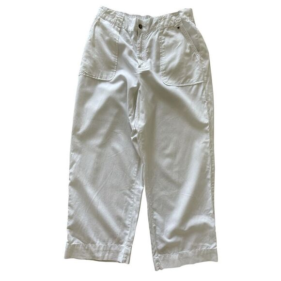 Tommy Hilfiger White Cotton Blend Wide Leg Pants Women’s Sz 8 Medium - Picture 2 of 5